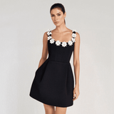 Maravelle Pearl Blossom Mini Dress