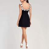 Maravelle Pearl Blossom Mini Dress