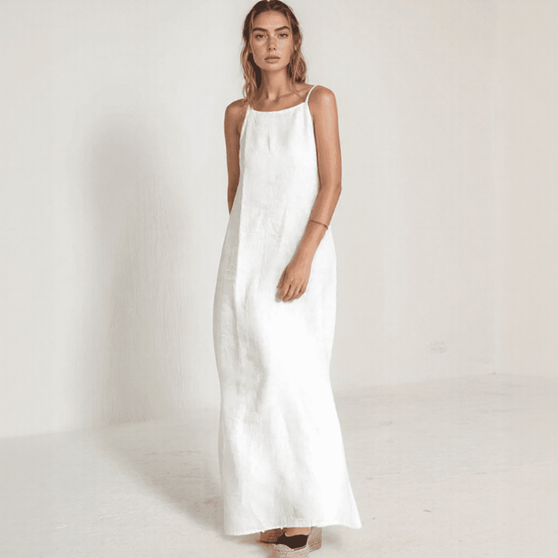 Solena Linen Summer Maxi Dress