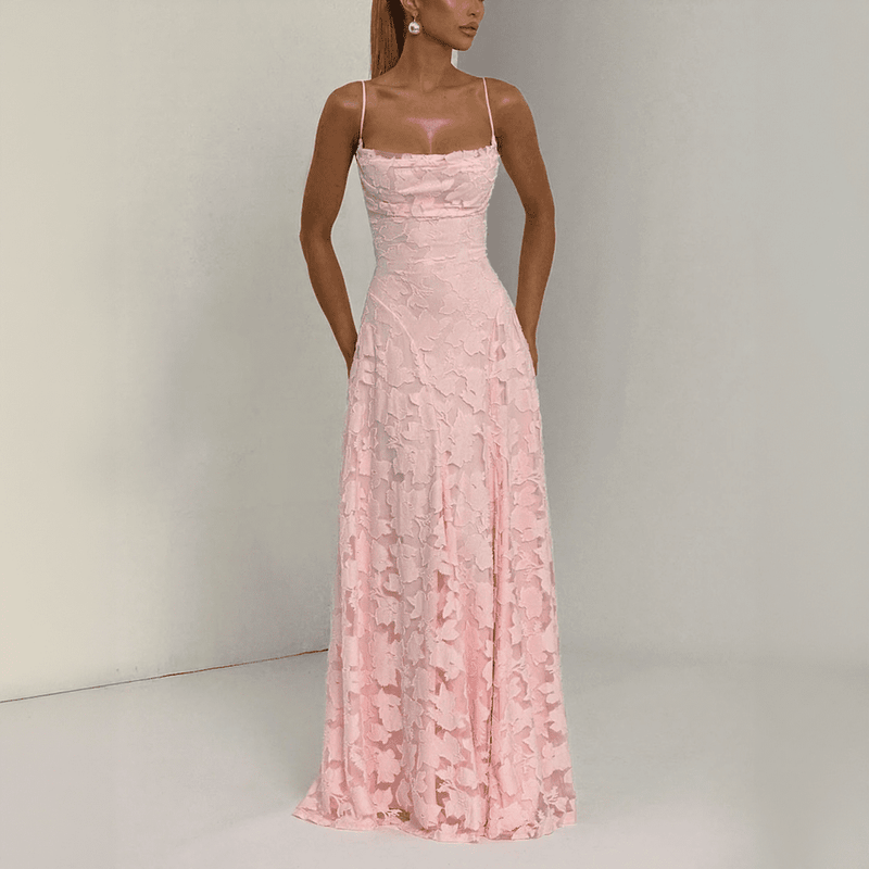Maravelle Spaghetti Strap Floral Maxi Dress