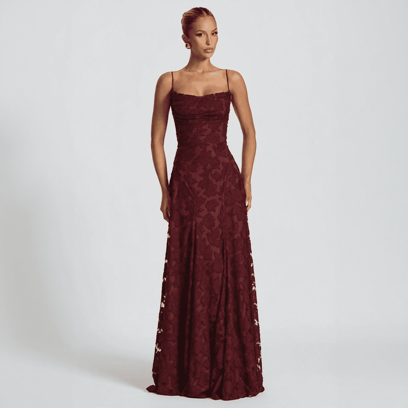 Maravelle Spaghetti Strap Floral Maxi Dress