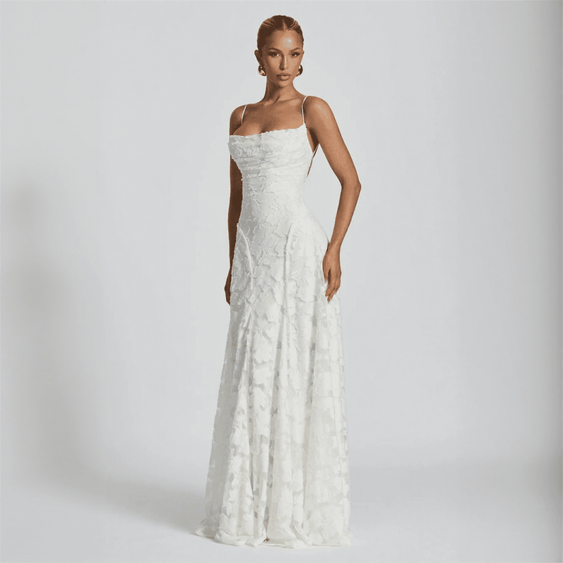 Maravelle Spaghetti Strap Floral Maxi Dress