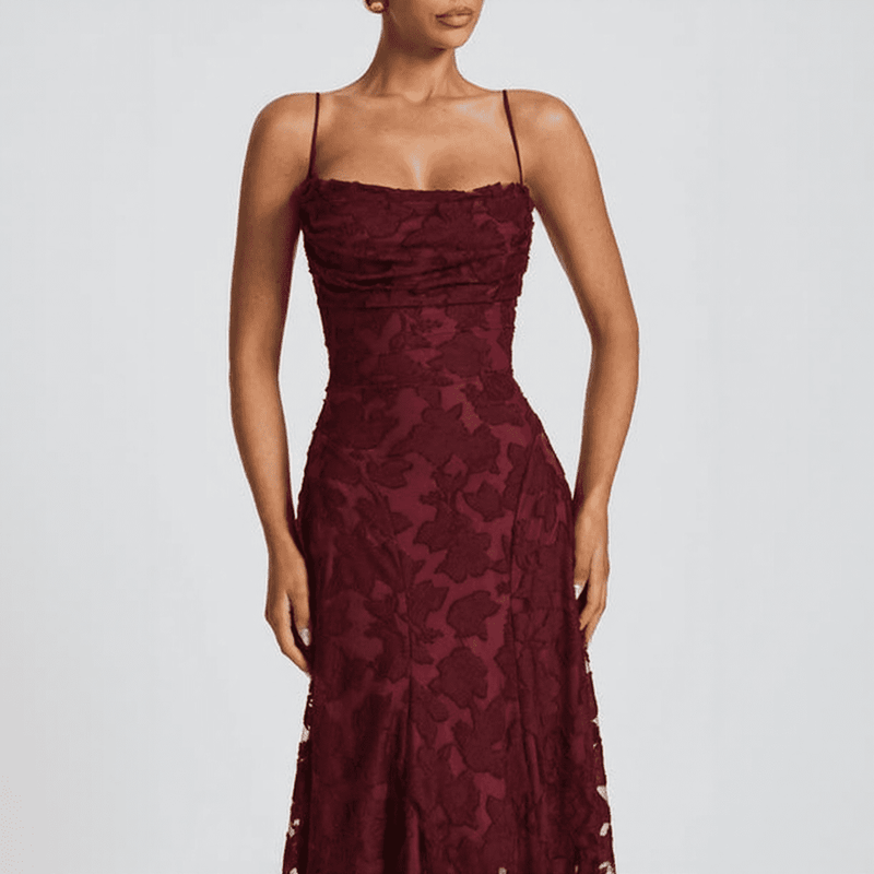 Maravelle Spaghetti Strap Floral Maxi Dress